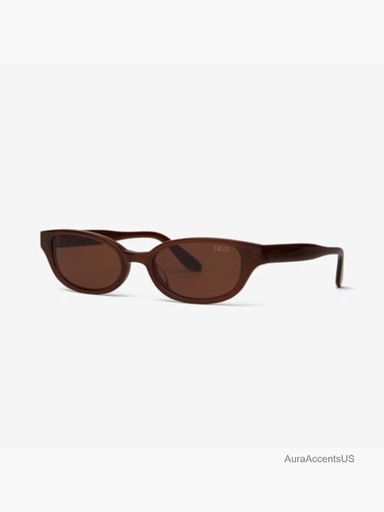 Slim Oval Sunglasses Retro Acetate Frame 53mm 100% UV main image 4